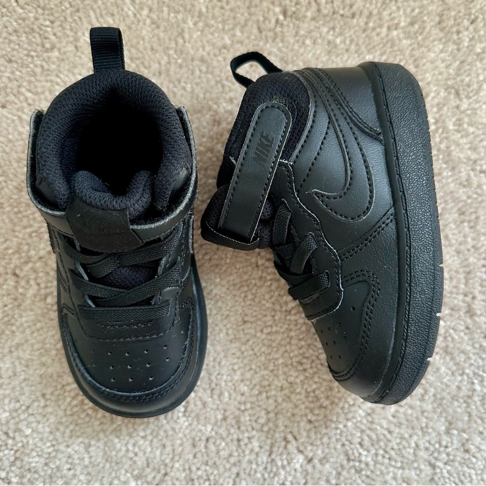Nike Court Borough Mid 2 - Black Mid Top Sneakers - Toddler Size: 6 C